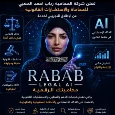 شركة المحامية د.رباب المعبي تطلق خدمة RABAB LEGAL AI محاميتك الرقمية